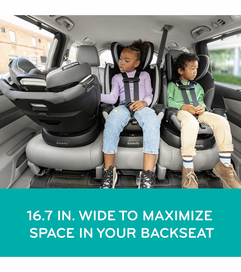 Evenflo Revolve360 Slim 2in1 Rotational Convertible Car Seat with Quick Clean Cover Salem Black