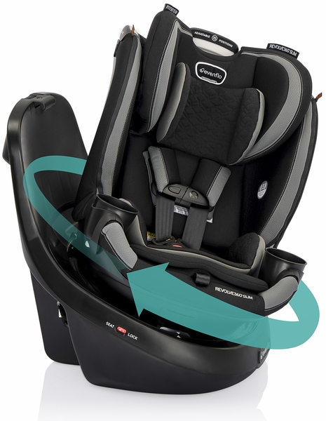 Evenflo Revolve360 Slim 2-in-1 Rotational Convertible Car Seat with Quick Clean Cover - Salem Black