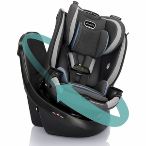 Evenflo Revolve360 Slim 2-in-1 Rotational Convertible Car Seat with Quick Clean Cover - Stow Blue
