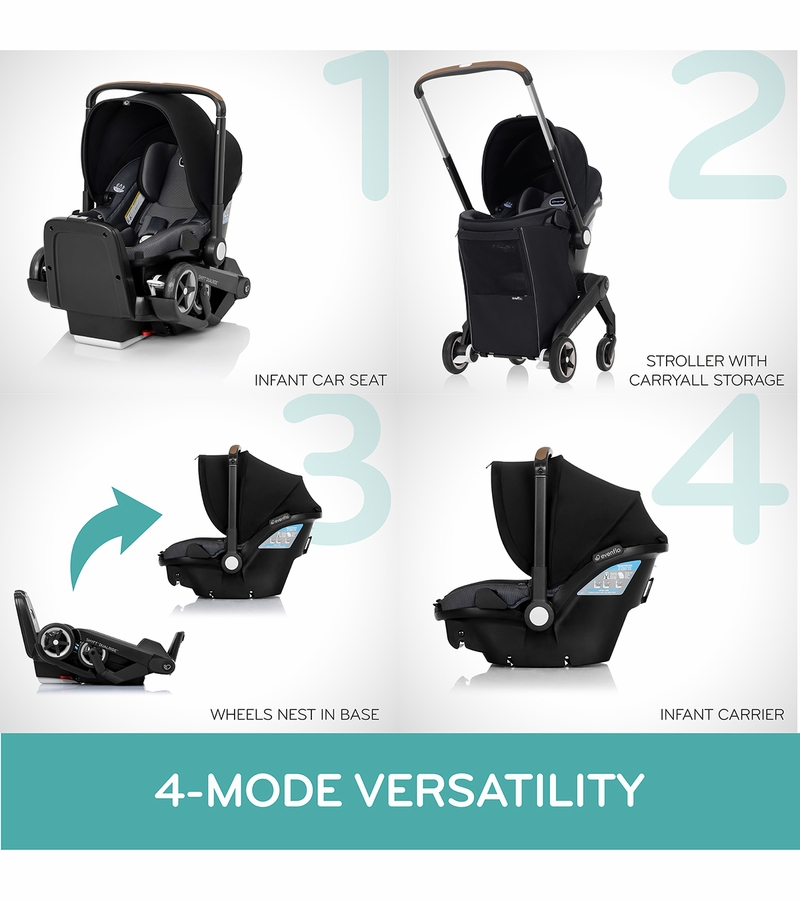 Evenflo Shyft DualRide Infant Car Seat and Stroller Combo Boone Gray