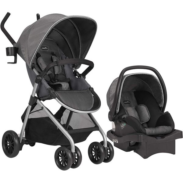 Evenflo Sibby Travel System with LiteMax 35 Infant Car Seat Highline Gray