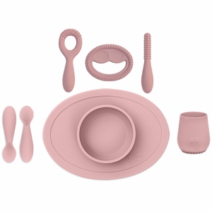 EZPZ Infant Bundle - First Foods Set + Oral Development Tools - Blush