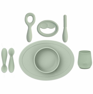 EZPZ Infant Bundle - First Foods Set + Oral Development Tools - Sage