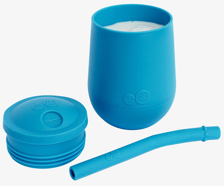 EZPZ Mini Cup Training Cup + Straw Training System Blue