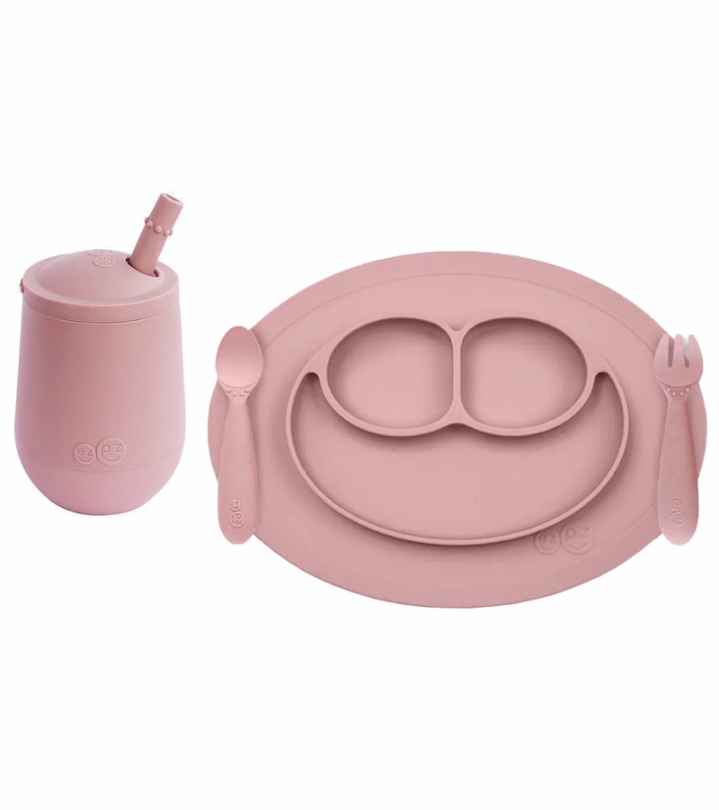 EZPZ Toddler Bundle Mini Feeding Set + Mini Cup and Straw Training