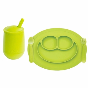 EZPZ Toddler Bundle - Mini Feeding Set + Mini Cup and Straw Training System - Lime