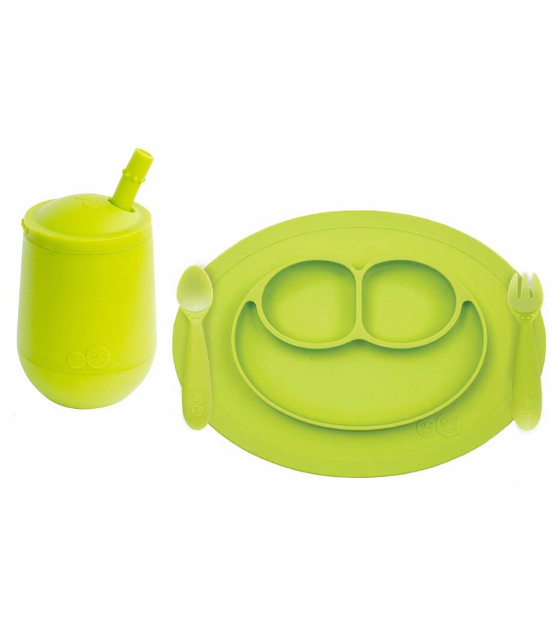 EZPZ Toddler Bundle Mini Feeding Set + Mini Cup and Straw Training