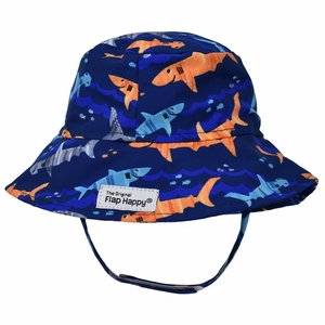 Flap Happy UPF50+ Bucket Sun Hat, Large (12-24m) - Artsy Sharks