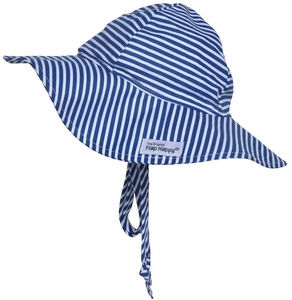 Flap Happy UPF50+ Floppy Sun Hat, X-Small (0-3m) - Navy Preppy Stripe