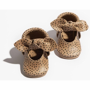 Freshly Picked Knotted Bow Moccasins Mini Sole V2, Size 5 - Almond Speckles