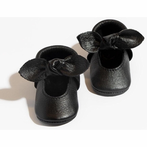 Freshly Picked Knotted Bow Moccasins, Size 1 - Ebony