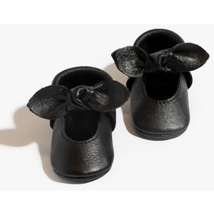 Freshly Picked Knotted Bow Moccasins, Size 3 - Ebony