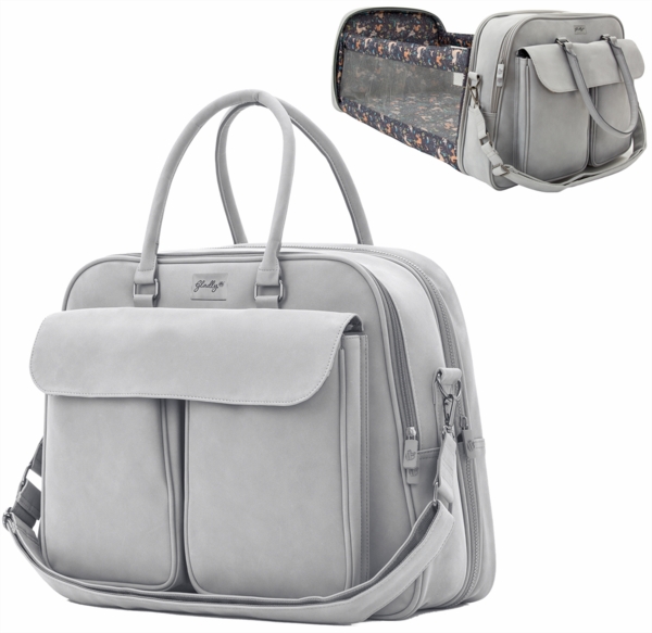 Gladly Family Pod Diaper Bag Changing Station + Travel Cot - Whisper Gray