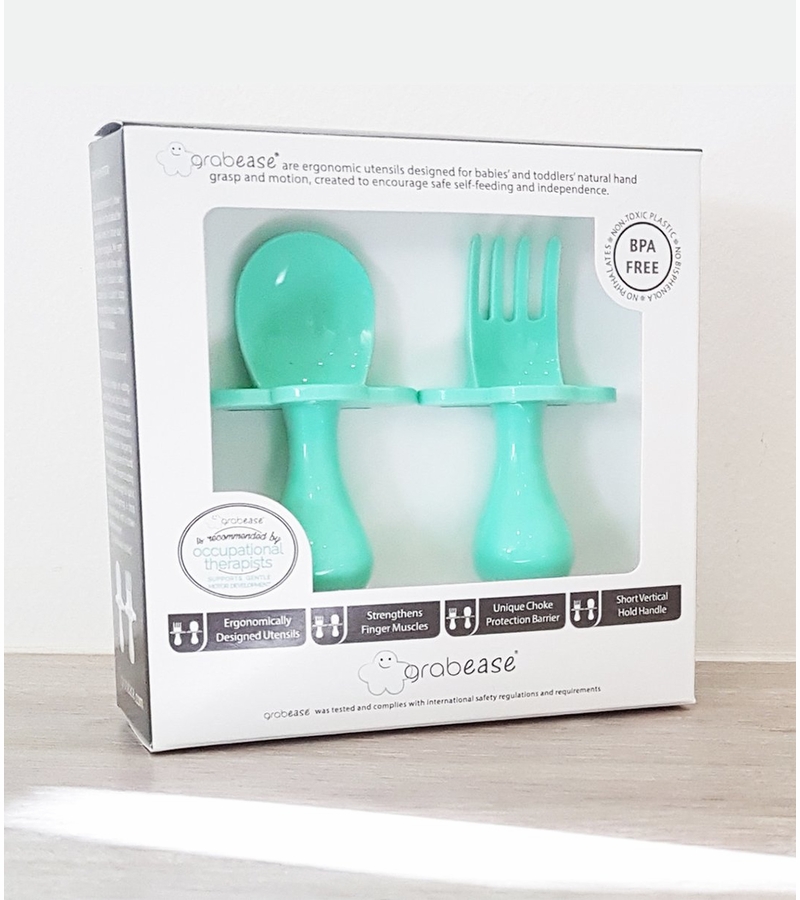 Grabease First Self Feeding Utensil Set Mint
