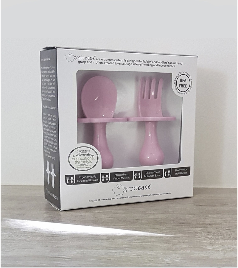 Grabease First Self Feeding Utensil Set Pink