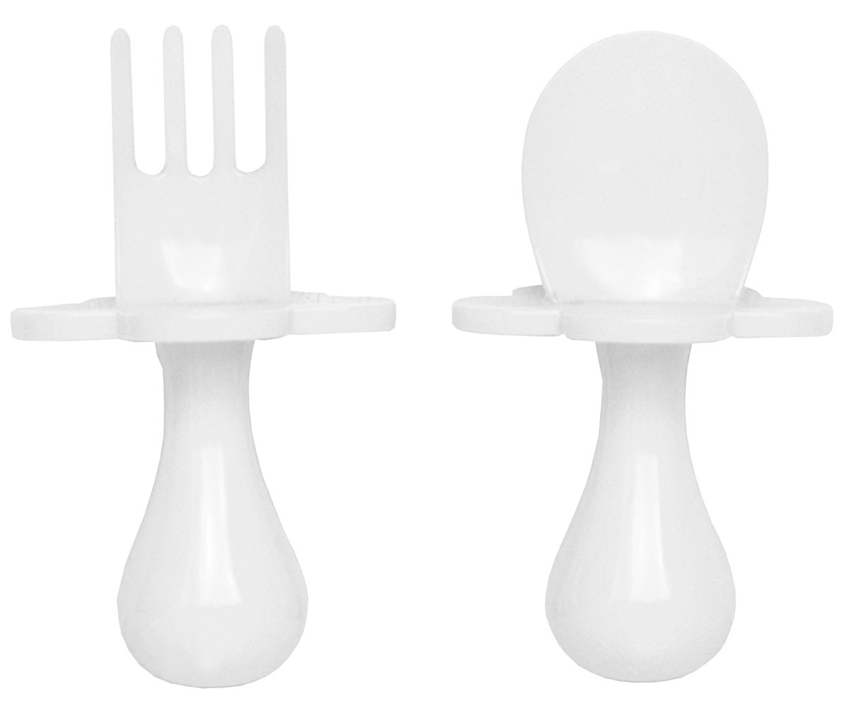 Grabease First Self Feeding Utensil Set White