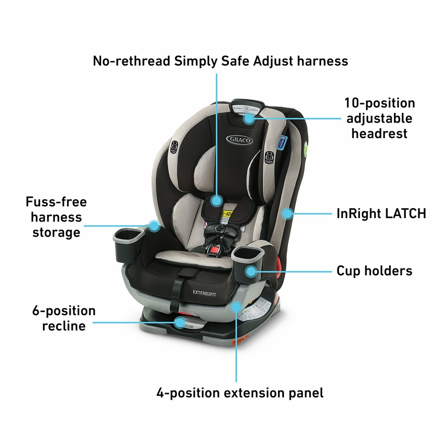 Graco Extend2Fit 3in1 AllinOne Convertible Car Seat Stocklyn
