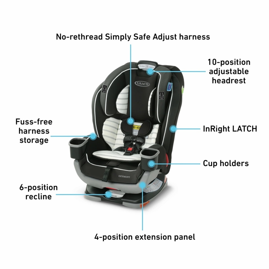 Graco Extend2Fit 3in1 Convertible Car Seat Hamilton
