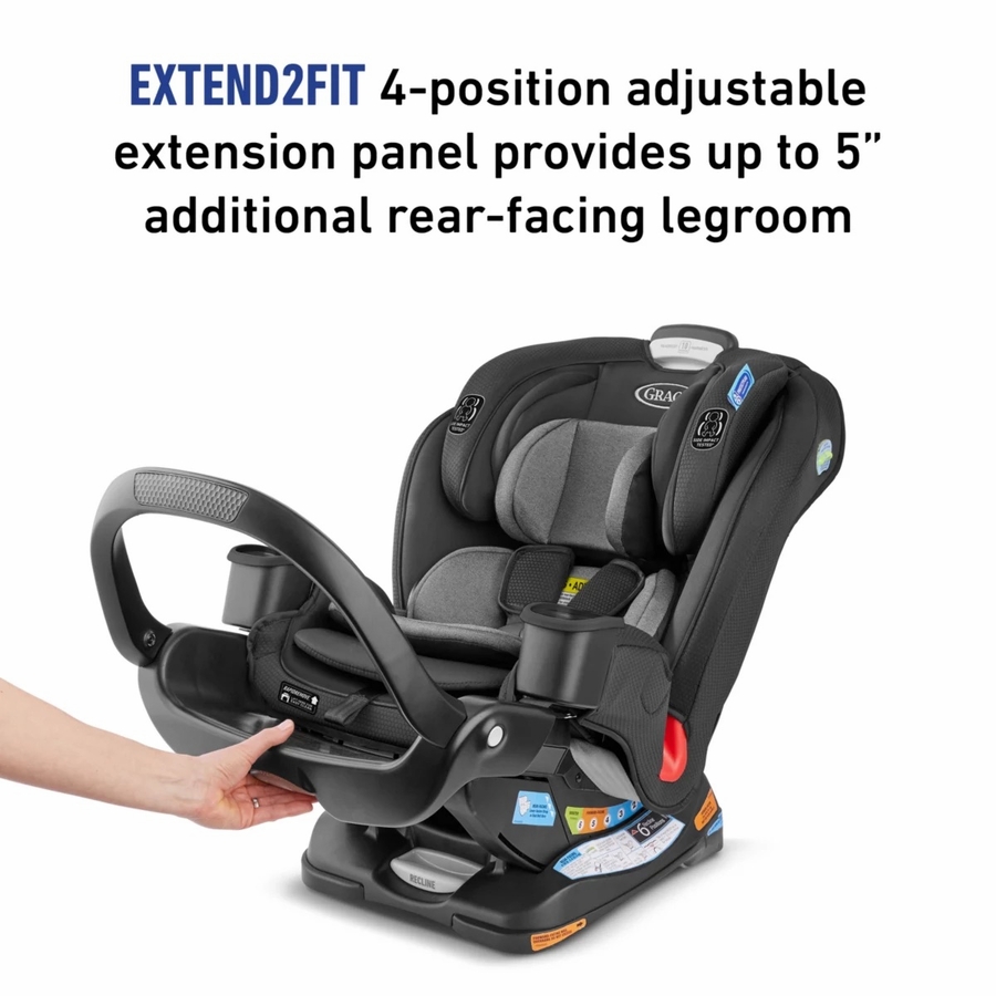 Graco Extend2Fit 3in1 Convertible Car Seat with AntiRebound Bar Zane