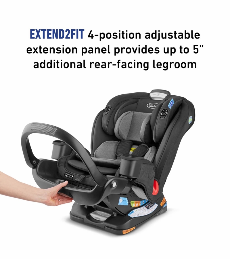 Graco Extend2Fit 3in1 Convertible Car Seat with AntiRebound Bar Zane