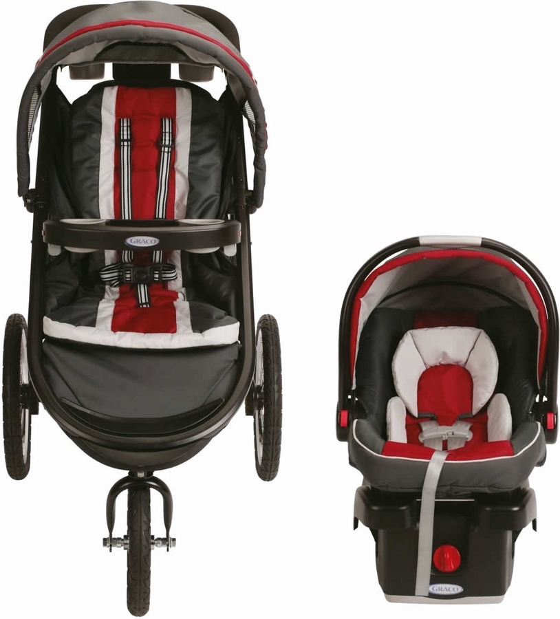 Graco FastAction Fold Jogger Click Connect Travel System Chili Red
