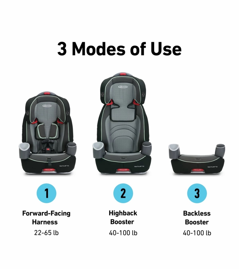 Graco Nautilus 65 3in1 Harness Booster Car Seat Bravo