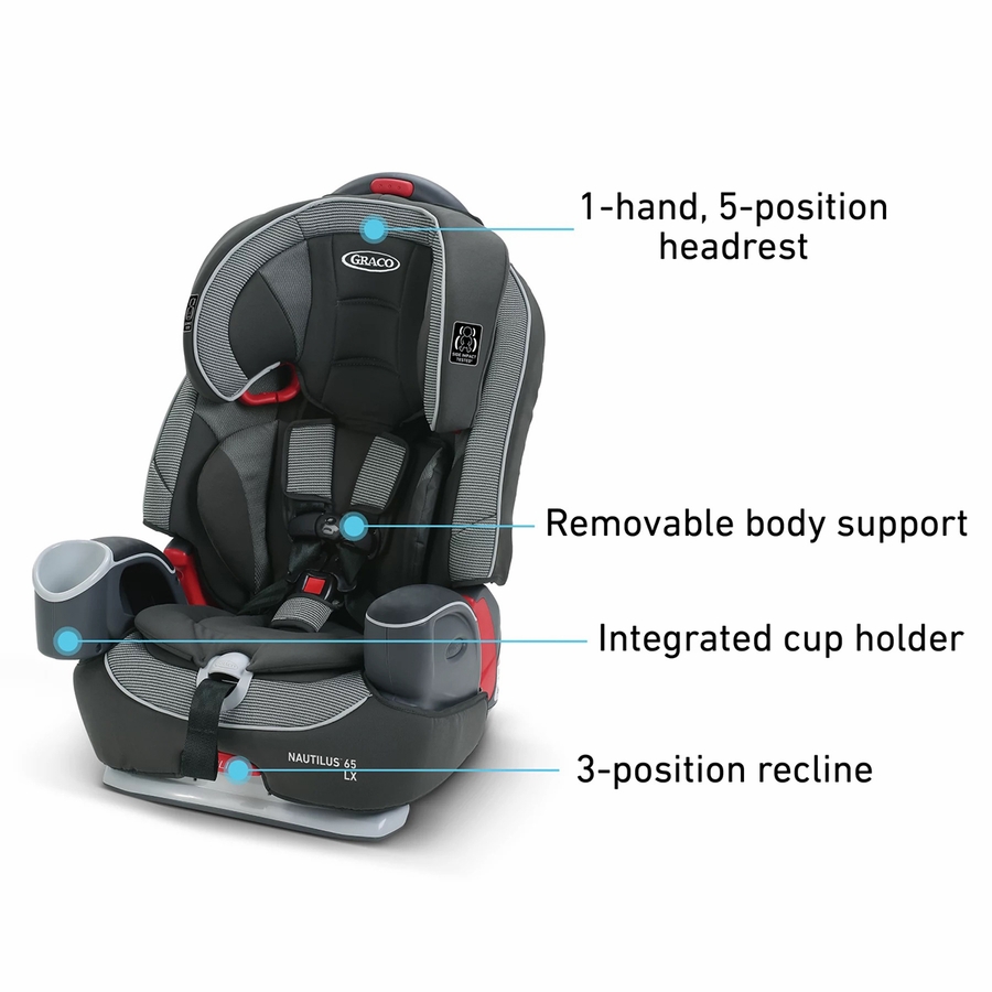 Graco Nautilus 65 LX 3in1 Harness Booster Car Seat Conley