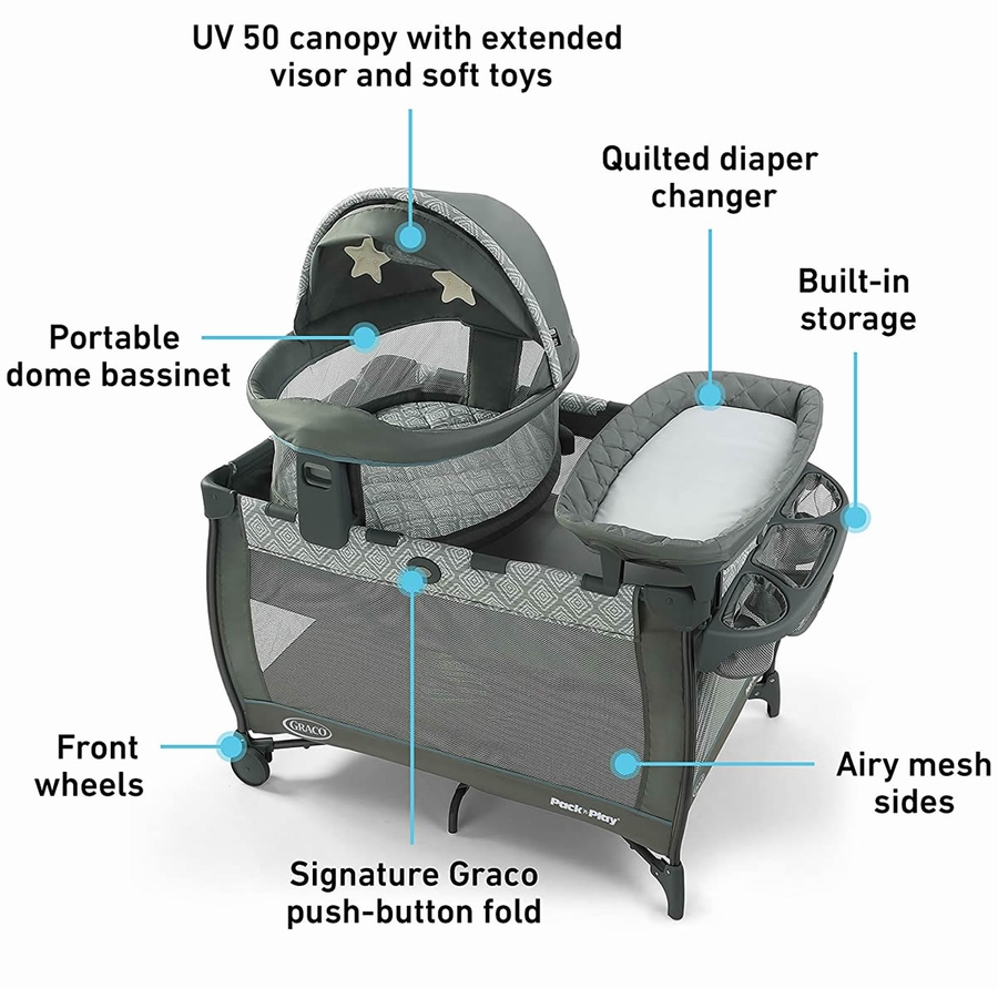 Graco Pack 'n Play Travel Dome DLX Playard Archer