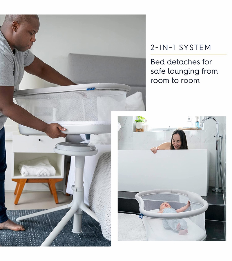 HALO BassiNest Swivel Sleeper 3.0 Solid Grey