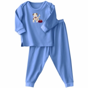 Halo ComfortLuxe Flannel Feel 2 Piece Set in Blue Dog - 6-9 Months