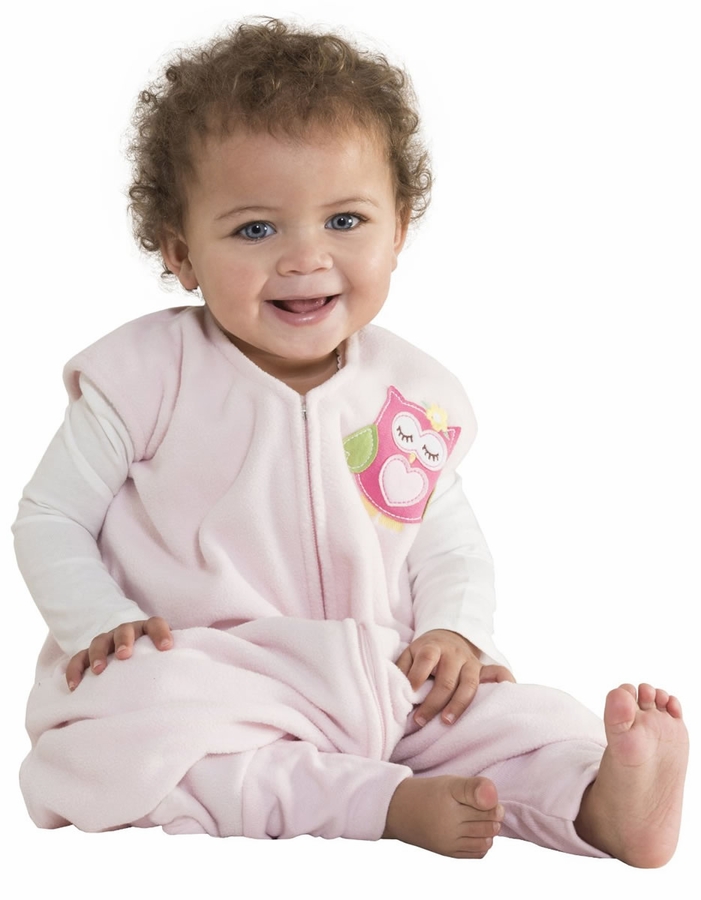HALO SleepSack Early Walker, MicroFleece, Pink Owl, Large