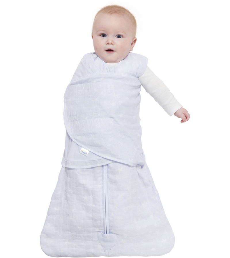 Halo SleepSack Quilted Muslin Swaddle Constellation Blue (Small)