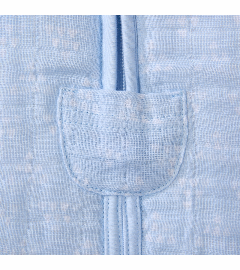 Halo SleepSack Quilted Muslin Wearable Blanket Pyramid Blue (Small)