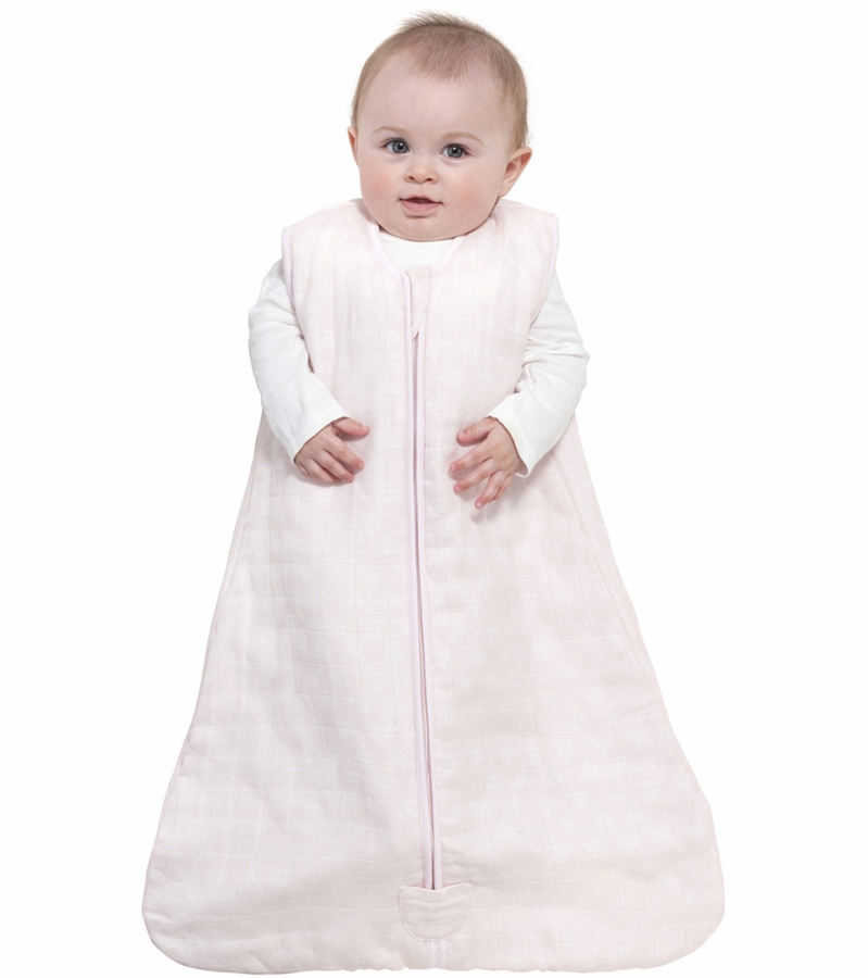 Halo SleepSack Quilted Muslin Wearable Blanket Pyramid Pink (Medium)