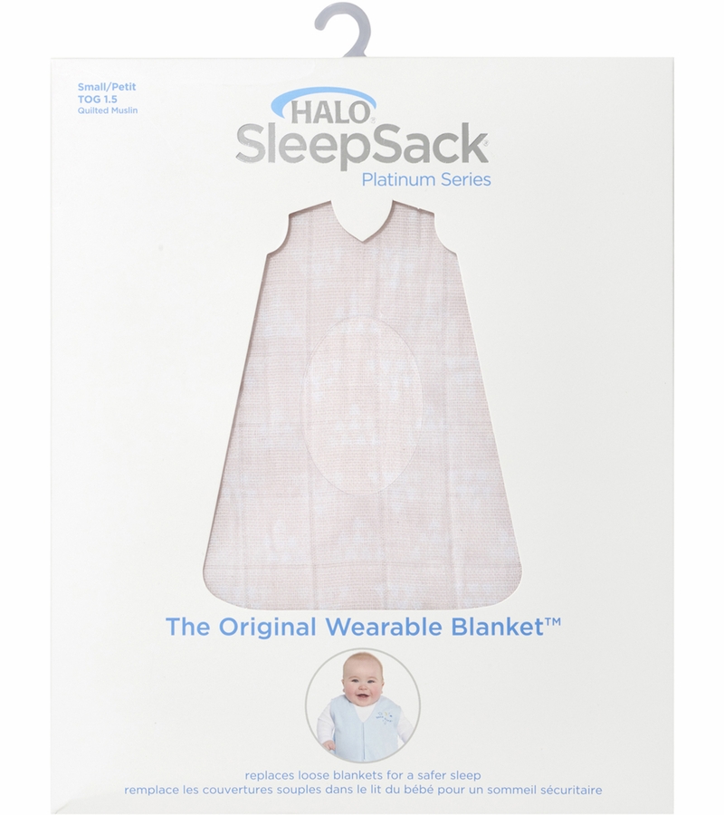 Halo SleepSack Quilted Muslin Wearable Blanket Pyramid Pink (Small)