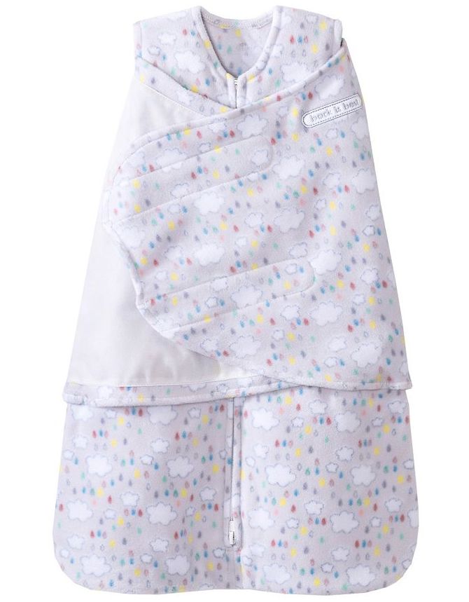 HALO SleepSack Swaddle, MicroFleece, Rain Drops, Newborn
