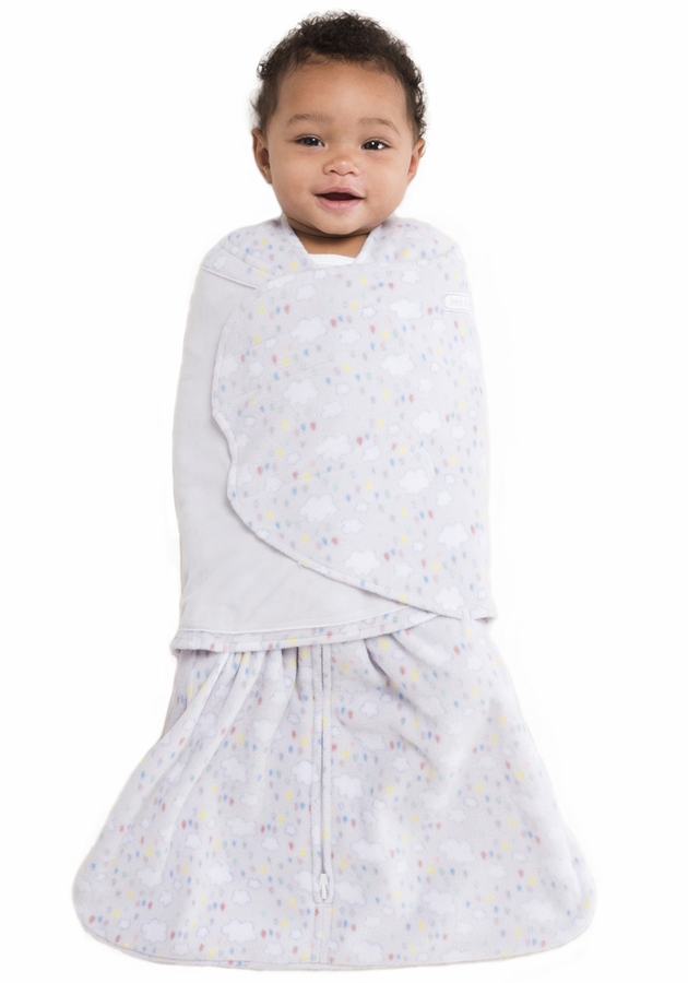 HALO SleepSack Swaddle, MicroFleece, Rain Drops, Newborn