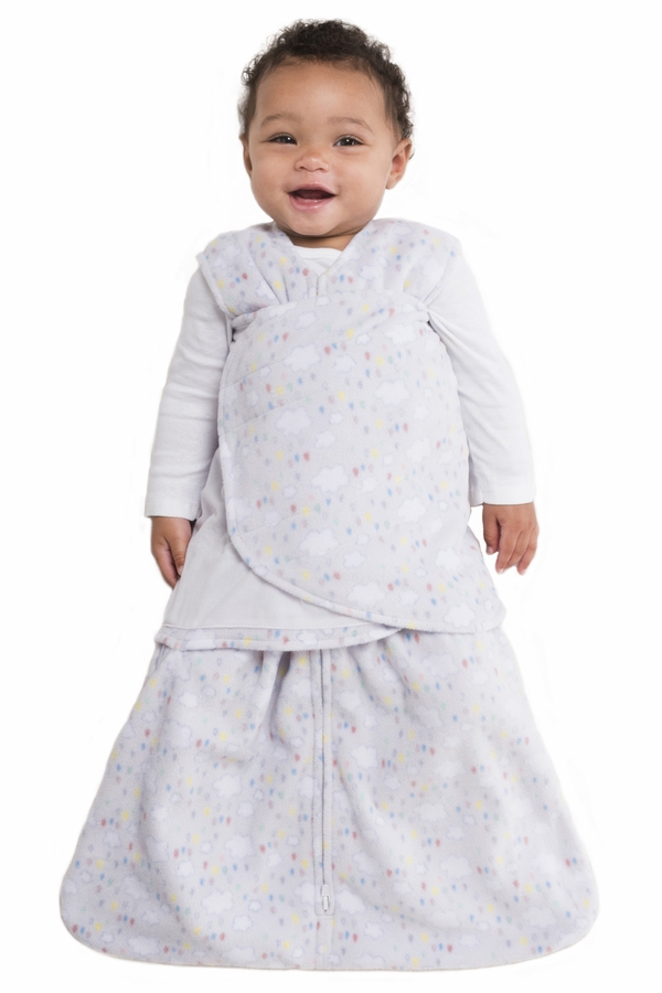 HALO SleepSack Swaddle, MicroFleece, Rain Drops, Newborn