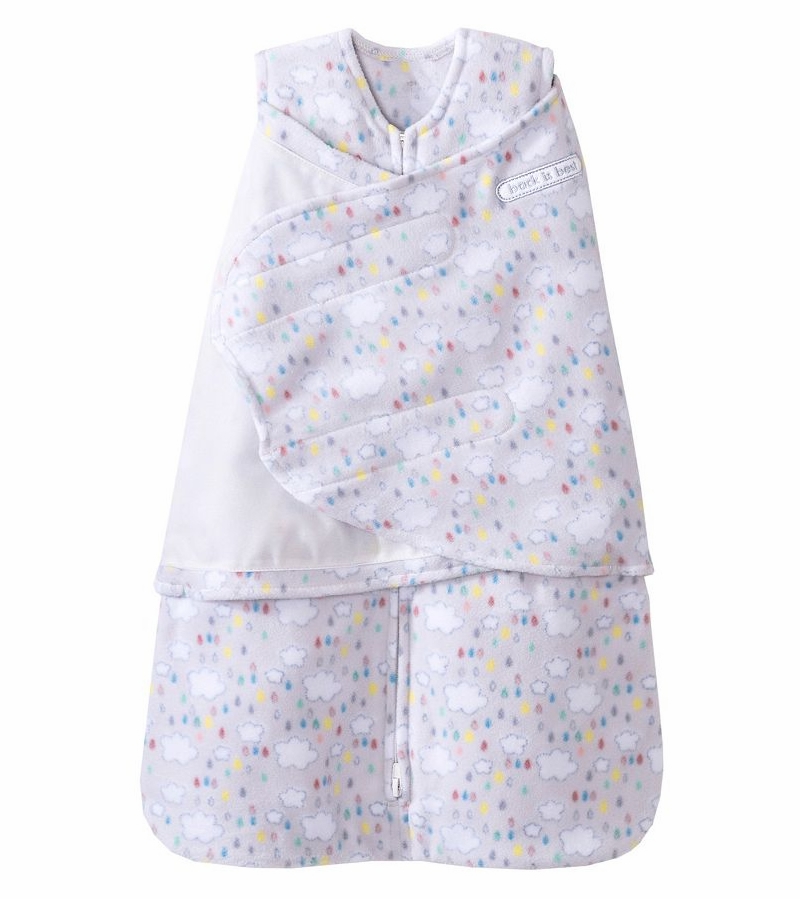 HALO SleepSack Swaddle, MicroFleece, Rain Drops, Small