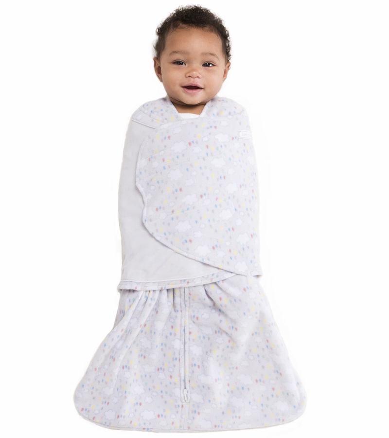 HALO SleepSack Swaddle, MicroFleece, Rain Drops, Small
