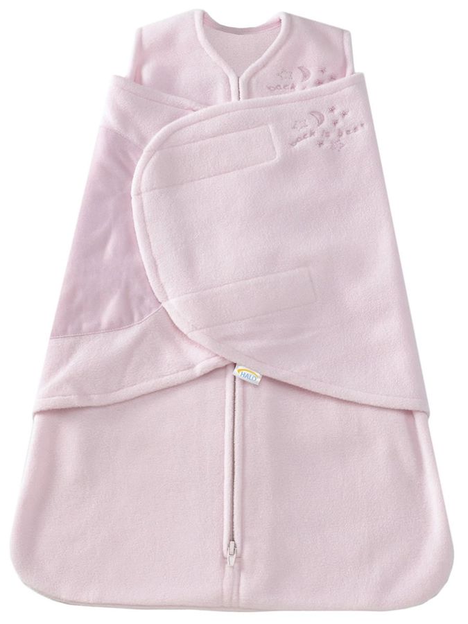 HALO SleepSack Swaddle, MicroFleece, Soft Pink, Newborn