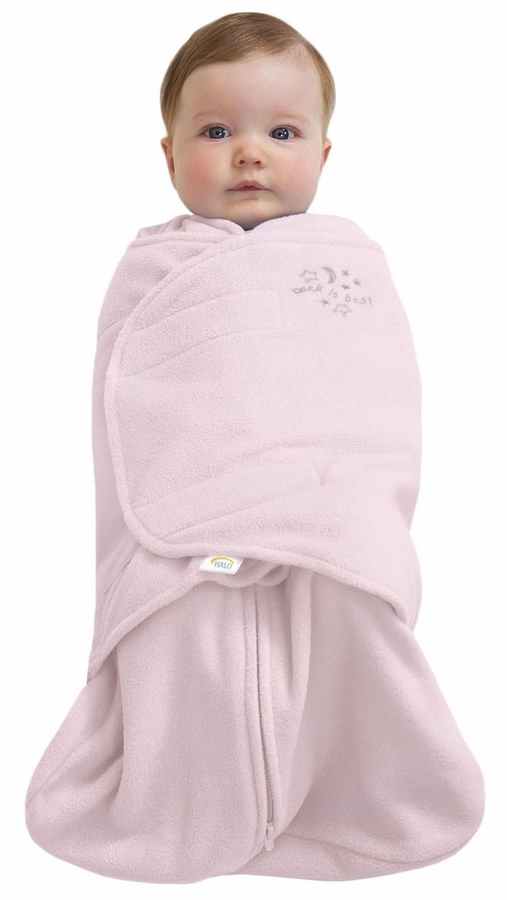 HALO SleepSack Swaddle, MicroFleece, Soft Pink, Newborn
