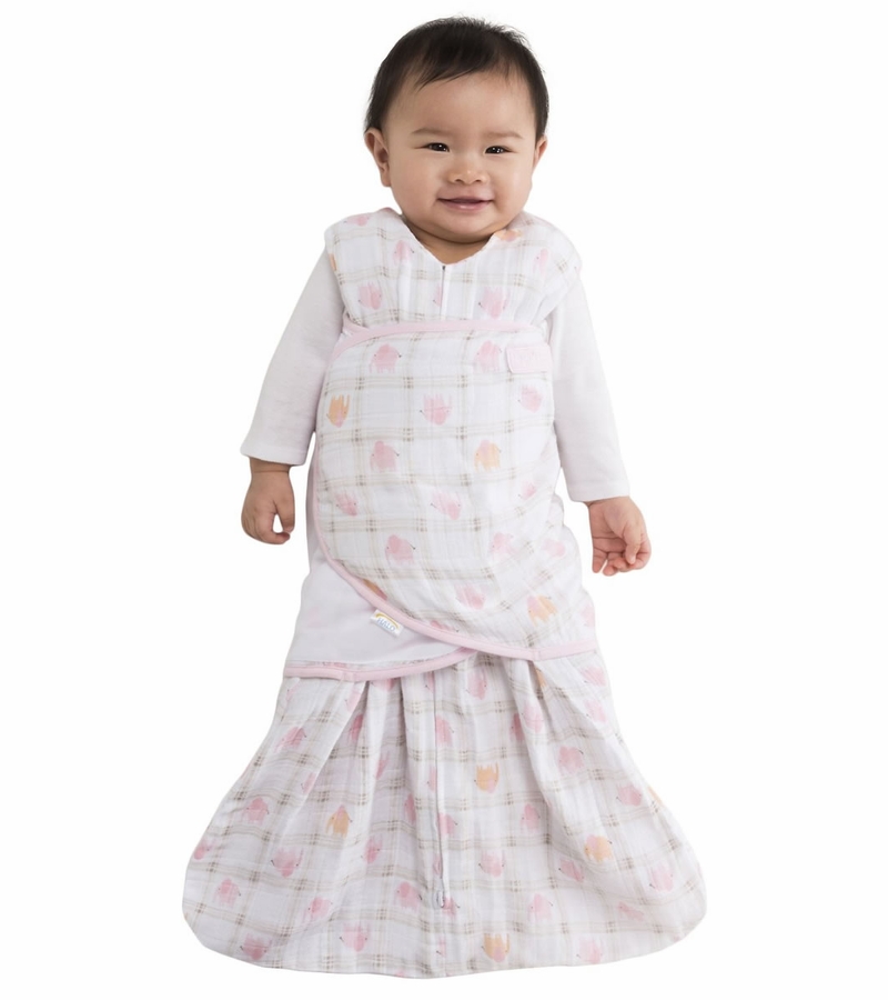 HALO SleepSack Swaddle, Muslin, Elephant Plaid, Newborn