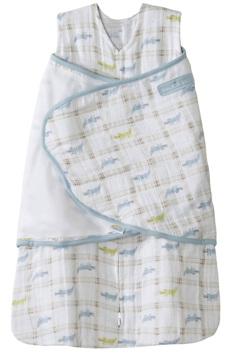 HALO SleepSack Swaddle, Muslin, Gator Plaid, Newborn