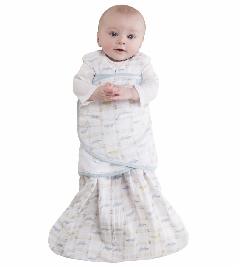HALO SleepSack Swaddle, Muslin, Gator Plaid, Newborn