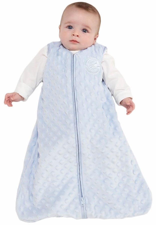 HALO SleepSack Wearable Blanket, MicroFleece, Blue Plush Dots, Large