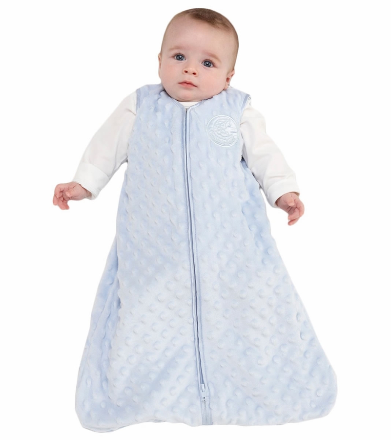 HALO SleepSack Wearable Blanket, Velboa, Blue Plush Dots, Medium