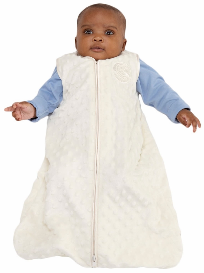 HALO SleepSack Wearable Blanket, Velboa, Cream Plush Dots, Medium