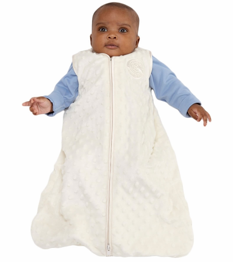 HALO SleepSack Wearable Blanket, Velboa, Cream Plush Dots, Small