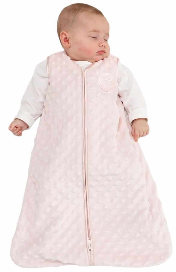 HALO SleepSack Wearable Blanket, Velboa, Pink Plush Dots, Medium